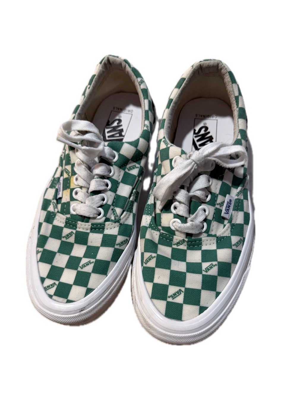 Vans Women’s Checkerboard Lace-Up Sneakers - Green/White